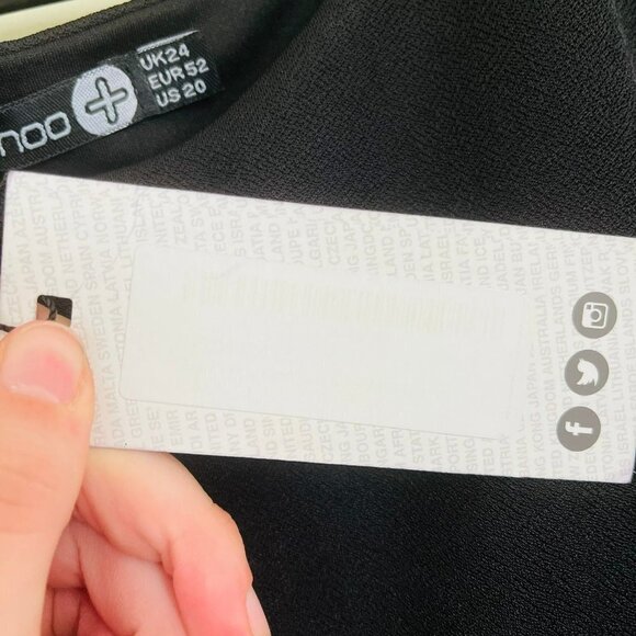 NWT Boohoo Plus Poppy Double Layer Midi Dress in Black SZ 20 - Picture 6 of 7